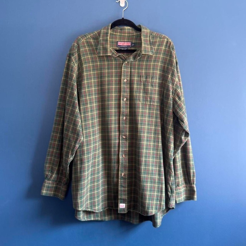 Vineyard Vines Murray Shirt Men's Size XXL Green Plaid Flannel Classic Retro